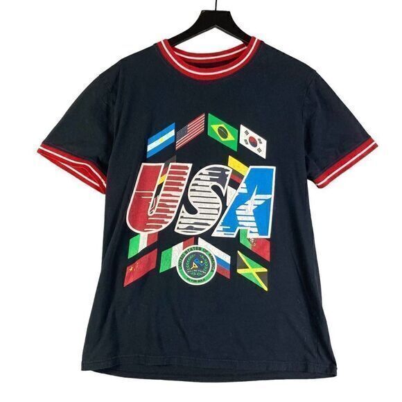 Rolling Paper Brand Shirt Mens Sz Large USA Flag International Flags Tee Graphic - Picture 1 of 9